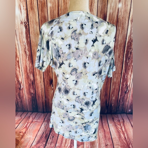 Women’s Small Blouse Deletta Multicolored Cinched Shoulder & Hip Asymmetrical - Picture 7 of 12